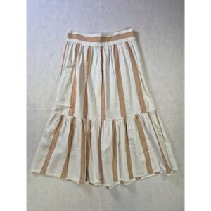 Cottagecore Bohemian Linen Tiered Skirt by Madewell Size M #2161